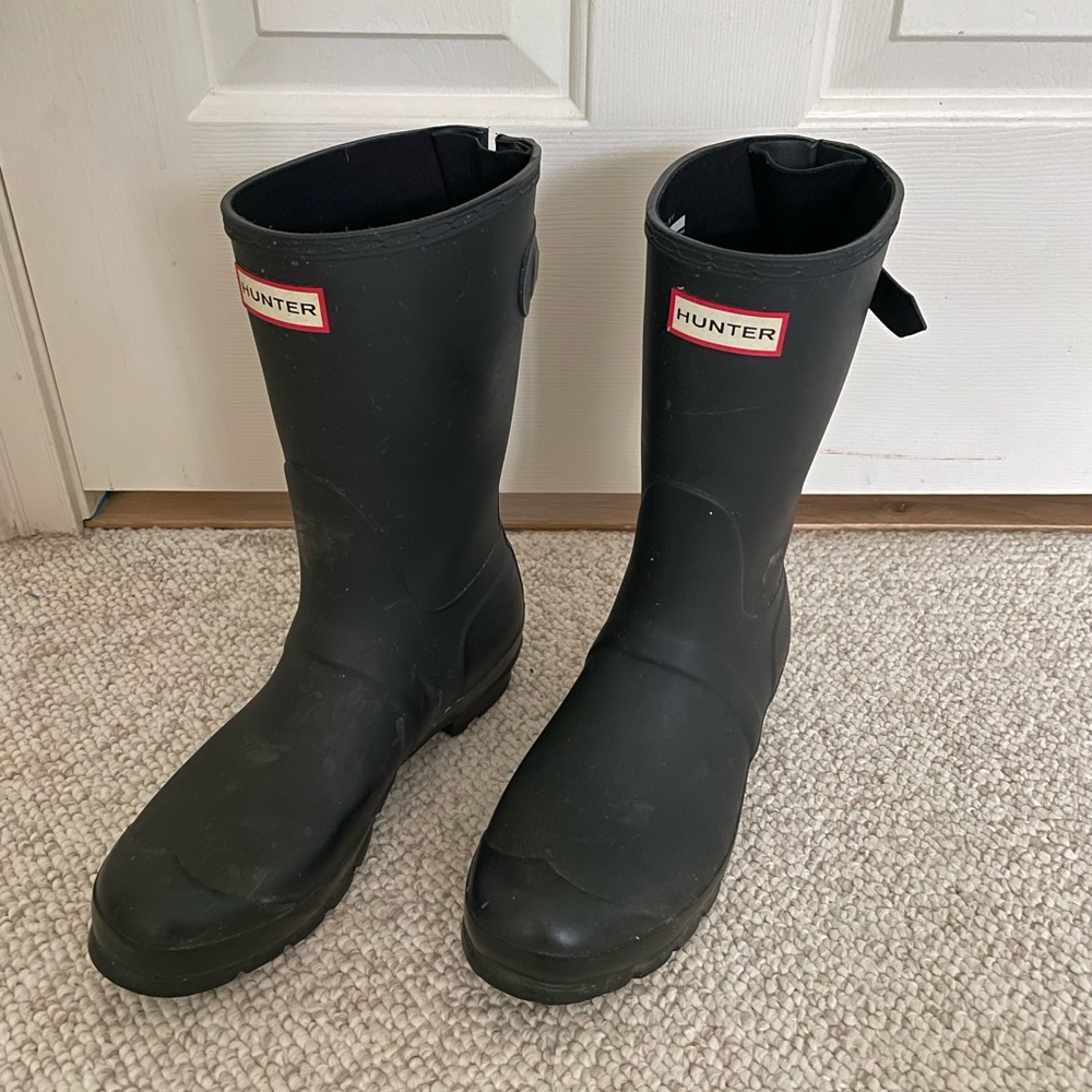 Hunter Boots Mid Calf all matte black